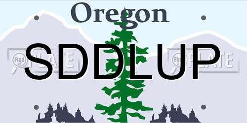 SDDLUP Oregon License Plate
