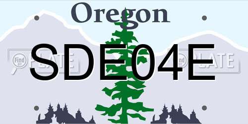 SDE04E Oregon License Plate