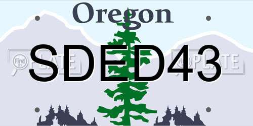 SDED43 Oregon License Plate