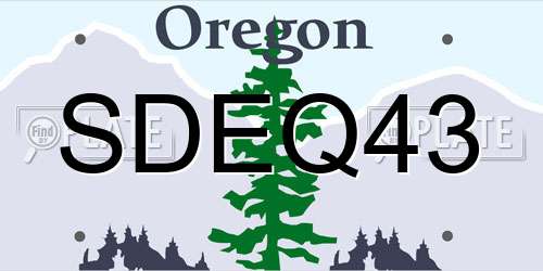 SDEQ43 Oregon License Plate