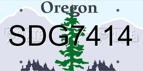SDG7414 Oregon License Plate