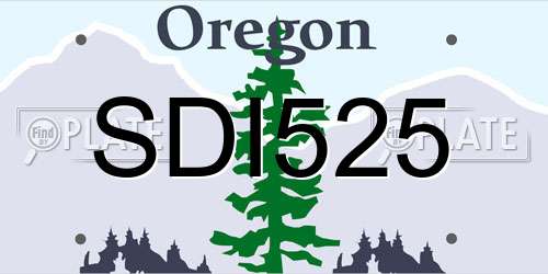 SDI525 Oregon License Plate
