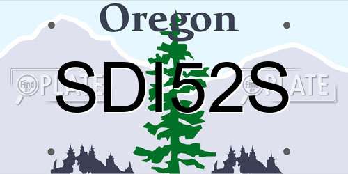 SDI52S Oregon License Plate
