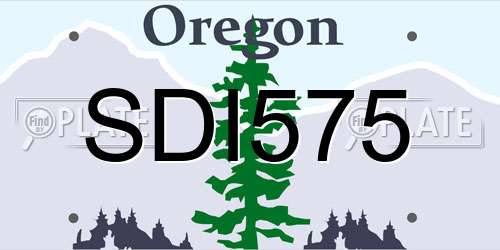 SDI575 Oregon License Plate