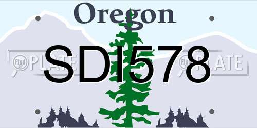 SDI578 Oregon License Plate