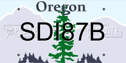 SDI87B Oregon License Plate