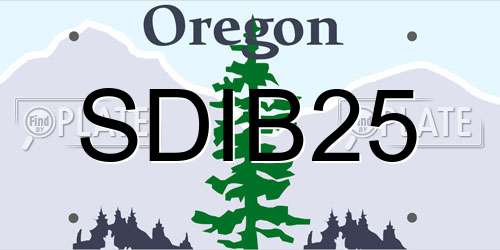 SDIB25 Oregon License Plate