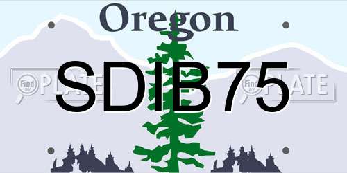 SDIB75 Oregon License Plate