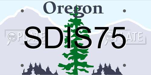 SDIS75 Oregon License Plate