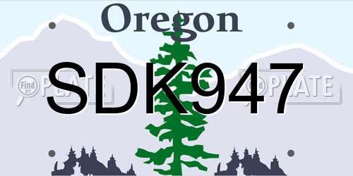 SDK947 Oregon License Plate