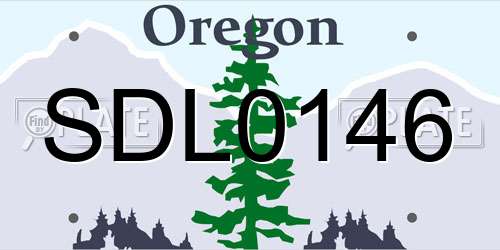 SDL0146 Oregon License Plate
