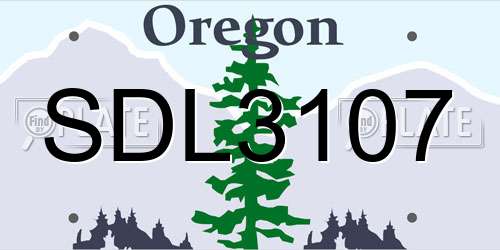 SDL3107 Oregon License Plate