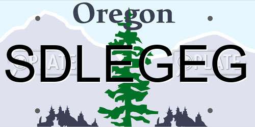 SDLEGEG Oregon License Plate