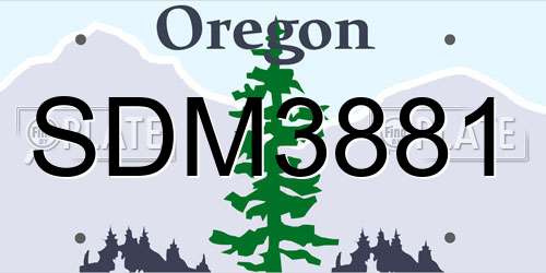 SDM3881 Oregon License Plate