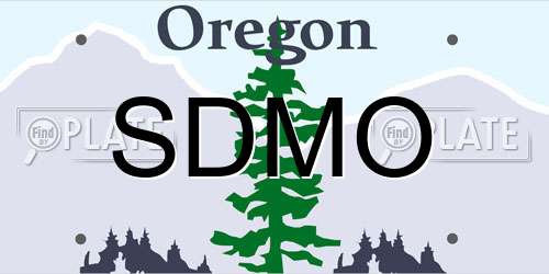 SDMO Oregon License Plate