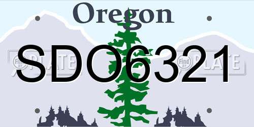 SDO6321 Oregon License Plate