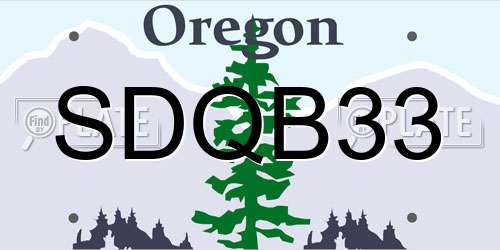 SDQB33 Oregon License Plate