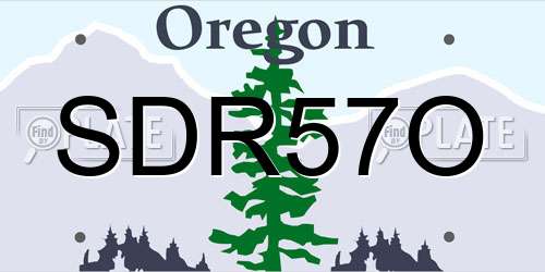 SDR57O Oregon License Plate