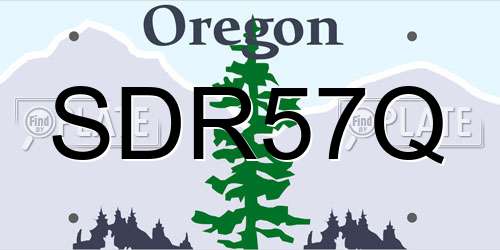 SDR57Q Oregon License Plate