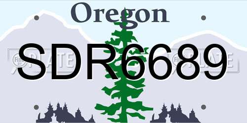 SDR6689 Oregon License Plate