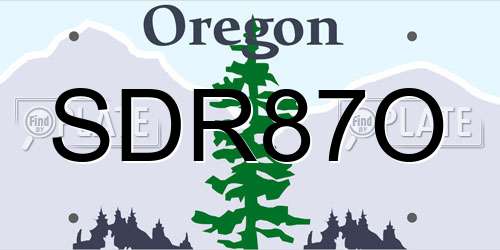 SDR87O Oregon License Plate