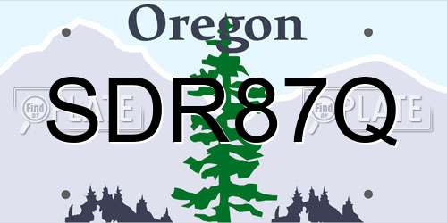 SDR87Q Oregon License Plate