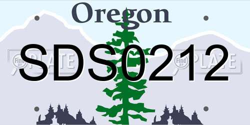 SDS0212 Oregon License Plate