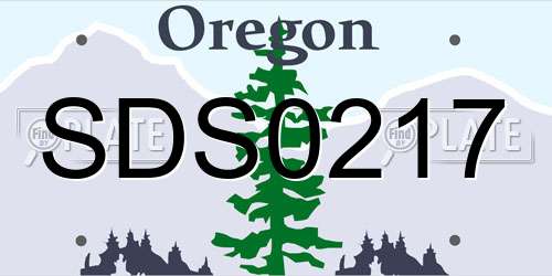 SDS0217 Oregon License Plate