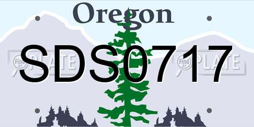 SDS0717 Oregon License Plate