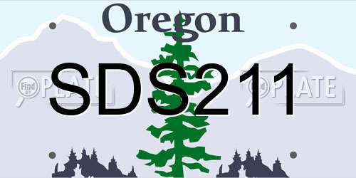 SDS211 Oregon License Plate