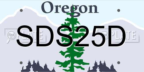 SDS25D Oregon License Plate