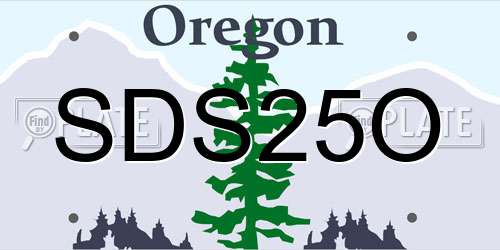 SDS25O Oregon License Plate