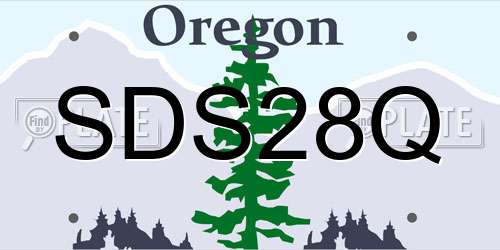 SDS28Q Oregon License Plate