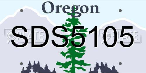 SDS5105 Oregon License Plate
