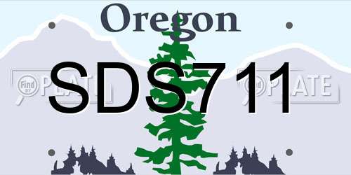 SDS711 Oregon License Plate