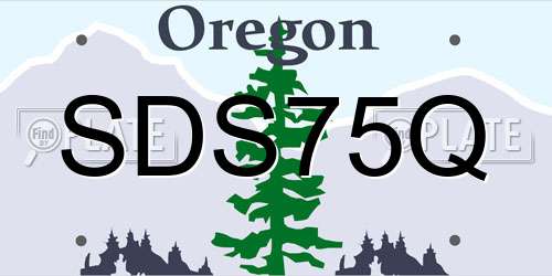 SDS75Q Oregon License Plate