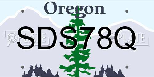 SDS78Q Oregon License Plate
