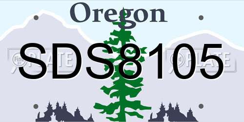 SDS8105 Oregon License Plate