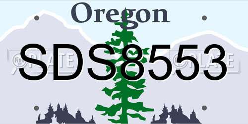 SDS8553 Oregon License Plate