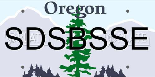 SDSBSSE Oregon License Plate
