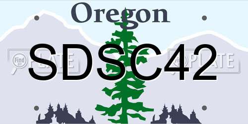 SDSC42 Oregon License Plate