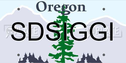 SDSIGGI Oregon License Plate