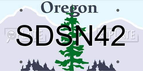 SDSN42 Oregon License Plate