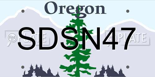 SDSN47 Oregon License Plate