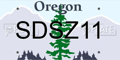 SDSZ11 Oregon License Plate