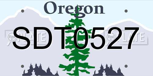 SDT0527 Oregon License Plate