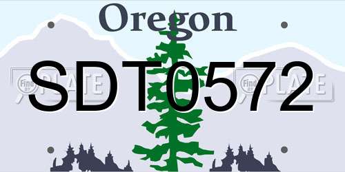 SDT0572 Oregon License Plate