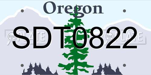 SDT0822 Oregon License Plate