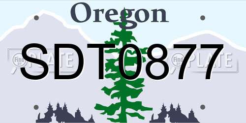 SDT0877 Oregon License Plate