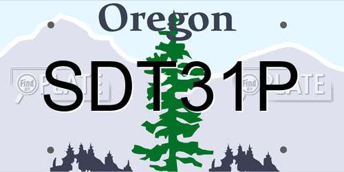 SDT31P Oregon License Plate